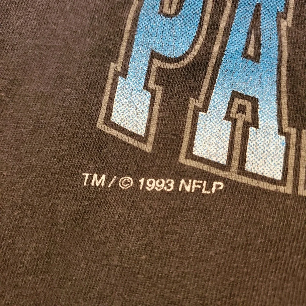 Vintage 90s Carolina Panthers Shirt Adult‎ Large Black NFL Team Heroes 1993
